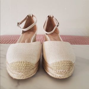J Jill Cecile Espadrille Wedge in Natural Canvas NWOT